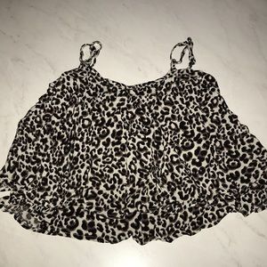 Hollister Leopard Camisole Blouse Crop Top